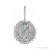 Sapphire Row Zodiac Charm Pendant - Scorpio, 14K White Gold