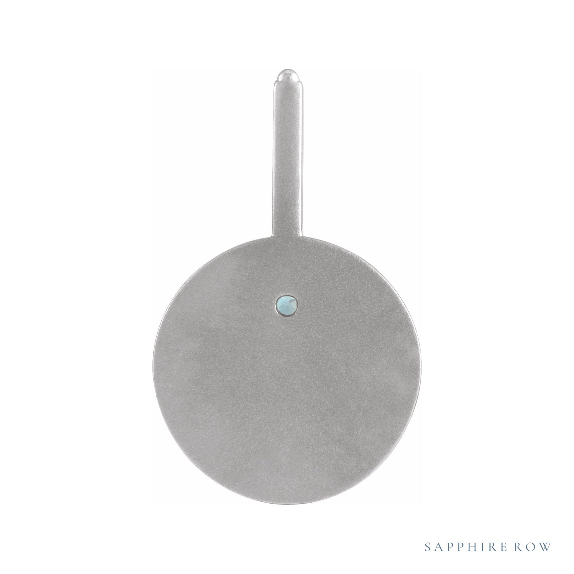 Sapphire Row Zodiac Charm Pendant - Scorpio, 14K White Gold (view 3)