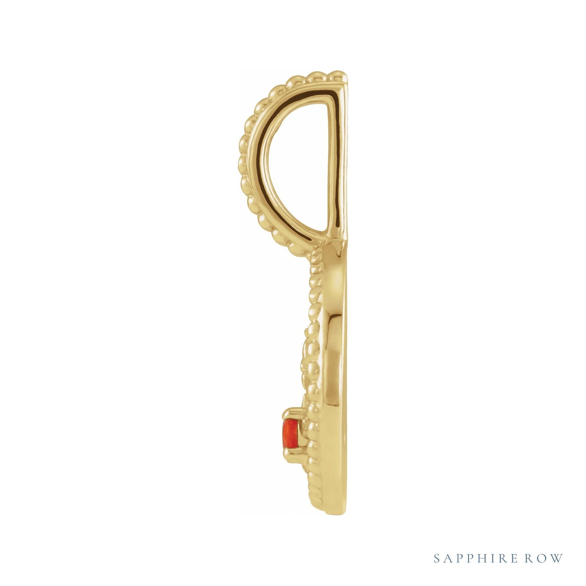 Sapphire Row Zodiac Charm Pendant - Taurus, 14K Yellow Gold (view 2)