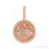 Sapphire Row Zodiac Charm Pendant - Cancer, 14K Rose Gold