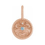 Sapphire Row Zodiac Charm Pendant - Cancer, 14K Rose Gold