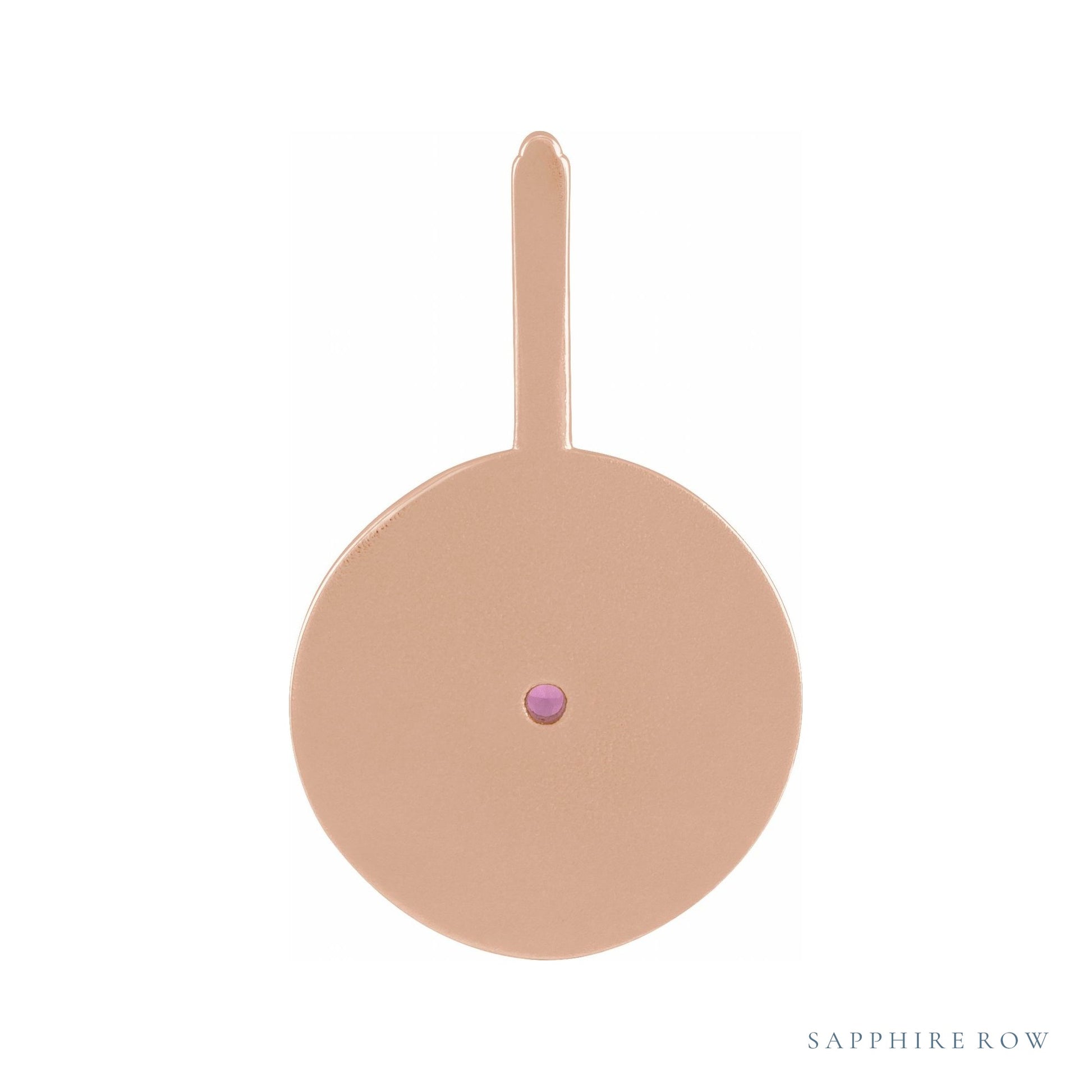 Sapphire Row Zodiac Charm Pendant - Pisces, 14K Rose Gold (view 3)