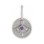 Sapphire Row Zodiac Charm Pendant - Sagittarius, Platinum