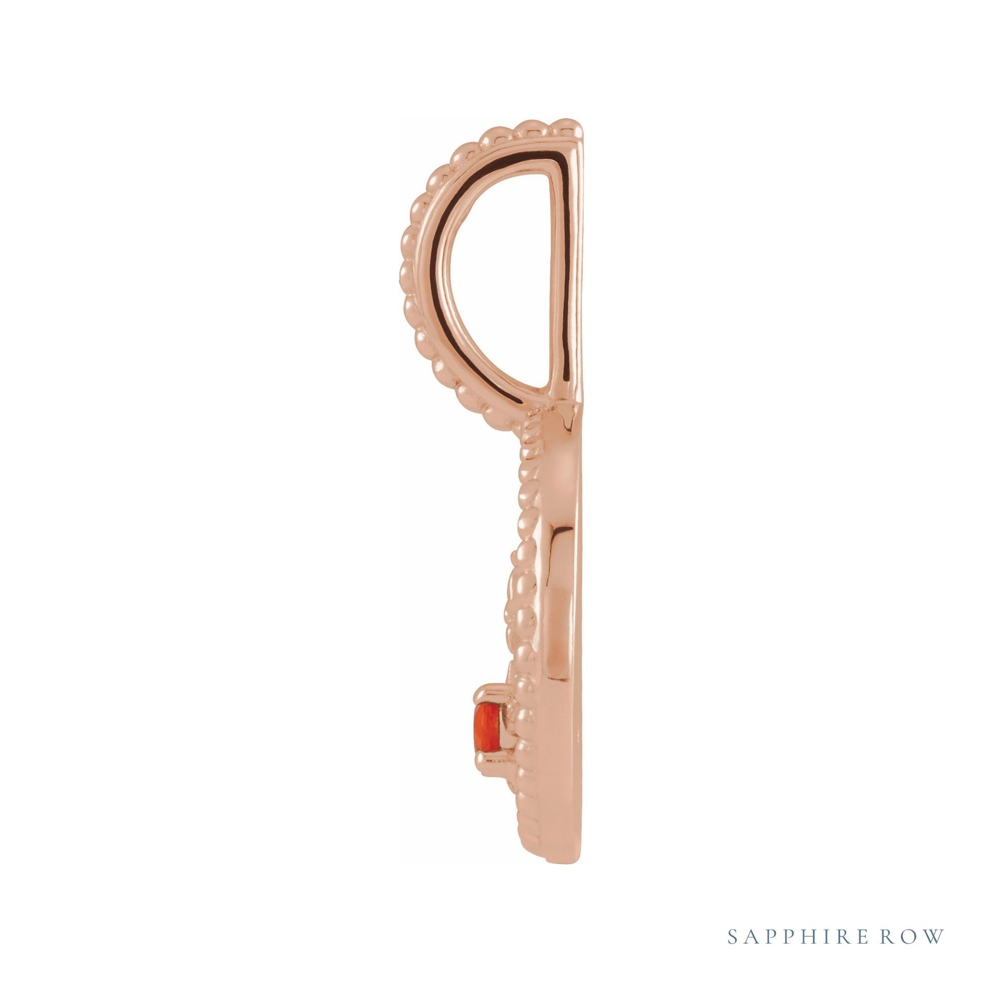 Sapphire Row Zodiac Charm Pendant - Taurus, 14K Rose Gold (view 2)