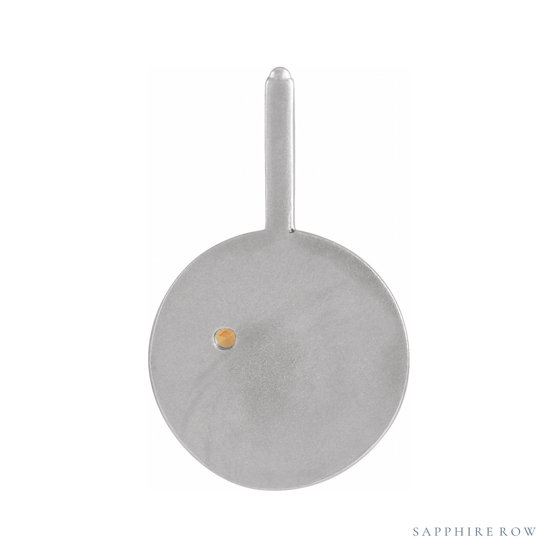 Sapphire Row Zodiac Charm Pendant - Virgo, 14K White Gold (view 3)