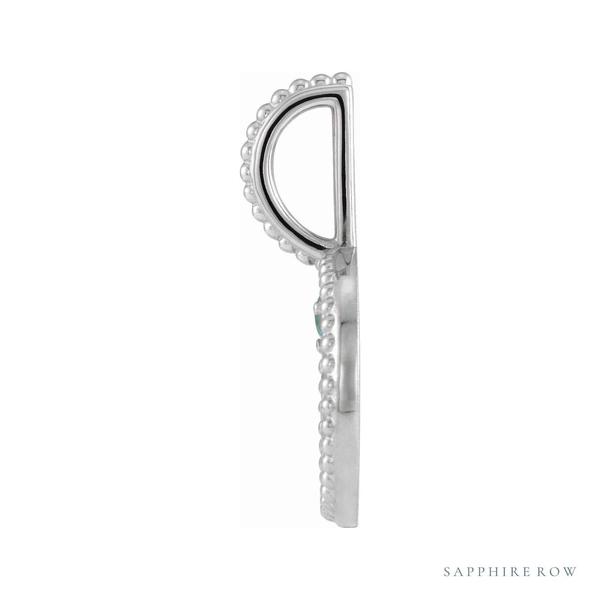 Sapphire Row Zodiac Charm Pendant - Scorpio, Platinum (view 2)