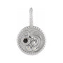 Sapphire Row Zodiac Charm Pendant - Aquarius, Platinum