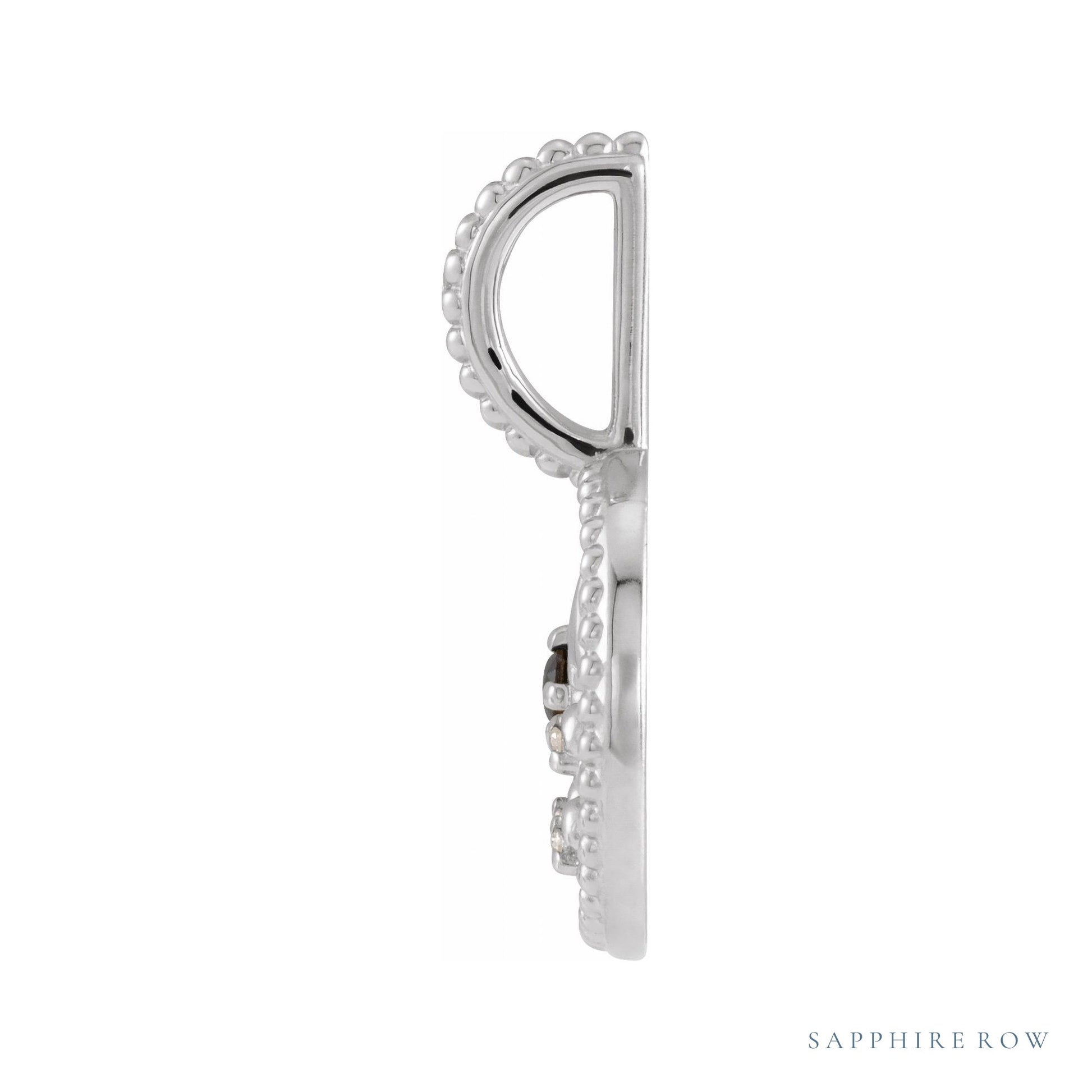 Sapphire Row Zodiac Charm Pendant - Aquarius, Platinum (view 2)