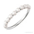 Sapphire Row Cultured Pearl Half Eternity Ring - 14K White Gold