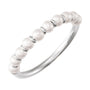 Sapphire Row Cultured Pearl Half Eternity Ring - 14K White Gold