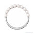 Sapphire Row Cultured Pearl Half Eternity Ring - 14K White Gold (view 2)