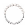 Sapphire Row Cultured Pearl Half Eternity Ring - 14K White Gold (view 2)
