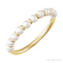 Sapphire Row Cultured Pearl Half Eternity Ring - 14K Yellow Gold