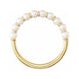 Sapphire Row Cultured Pearl Half Eternity Ring - 14K Yellow Gold (view 2)