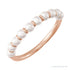 Sapphire Row Cultured Pearl Half Eternity Ring - 14K Rose Gold