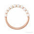 Sapphire Row Cultured Pearl Half Eternity Ring - 14K Rose Gold (view 2)