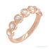 Sapphire Row Moissanite Cabochon Half Eternity Ring - 14K Rose Gold