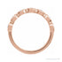 Sapphire Row Moissanite Cabochon Half Eternity Ring - 14K Rose Gold (view 2)