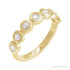 Sapphire Row Moissanite Cabochon Half Eternity Ring - 14K Yellow Gold
