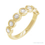 Sapphire Row Moissanite Cabochon Half Eternity Ring - 14K Yellow Gold
