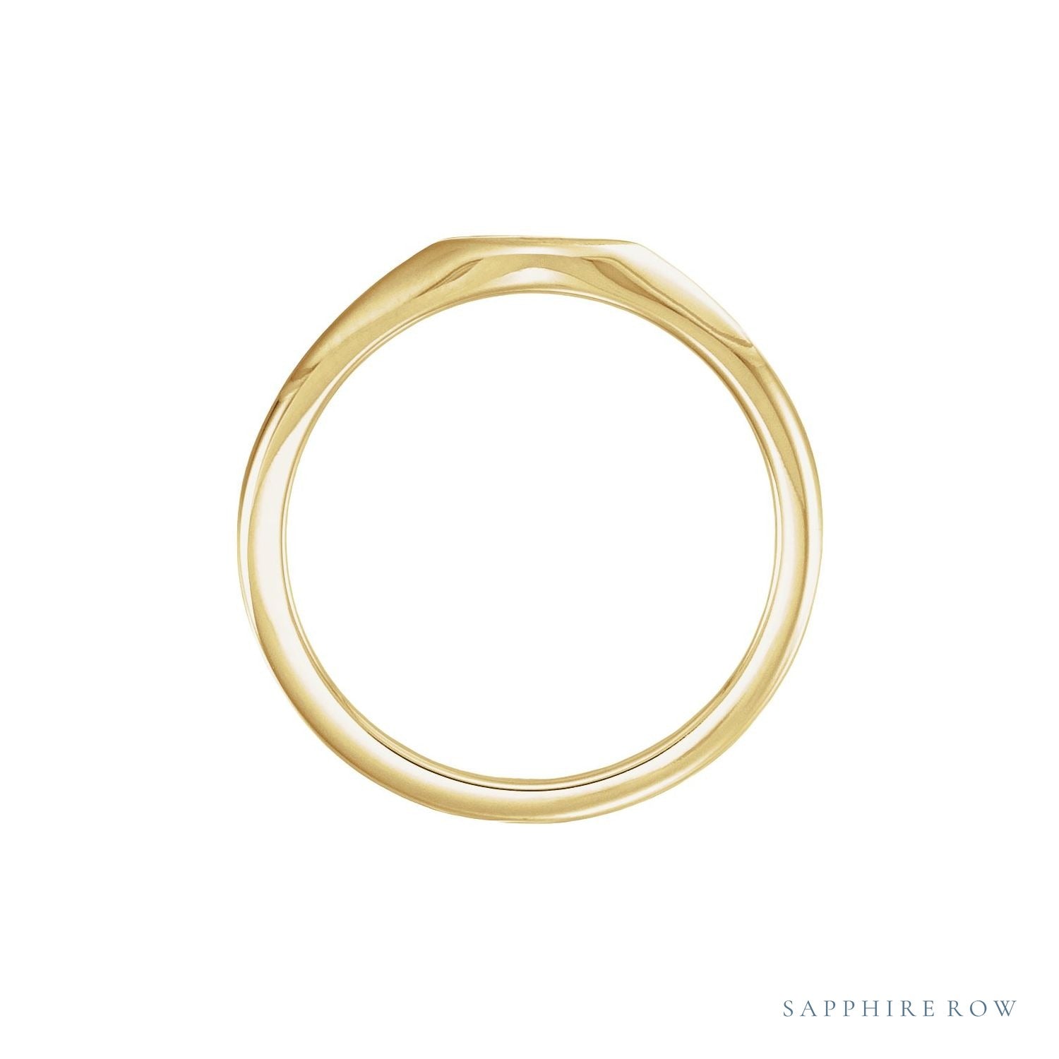 Sapphire Row Engravable Mini Signet Ring - 14K Yellow Gold (view 2)