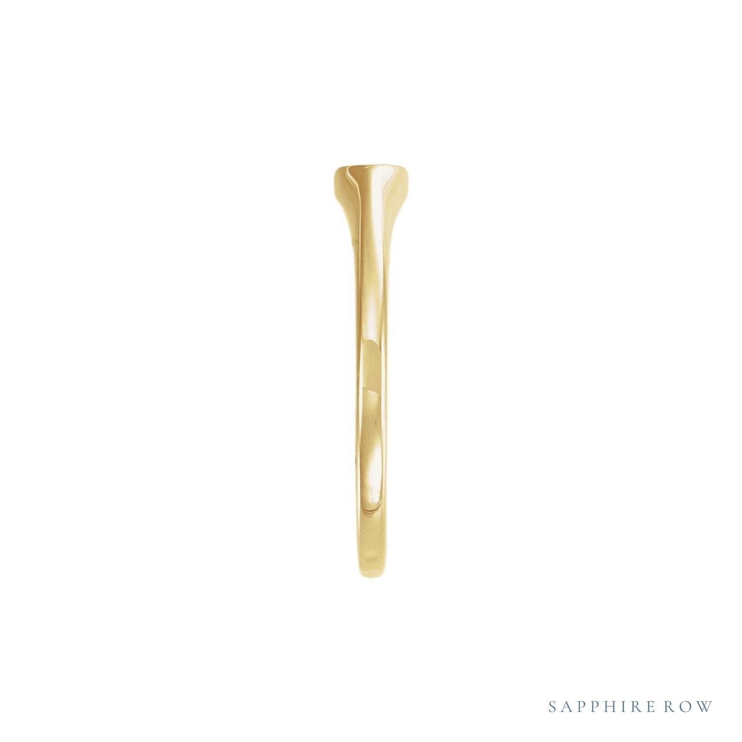 Sapphire Row Engravable Mini Signet Ring - 14K Yellow Gold (view 3)