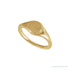 Sapphire Row Engravable Round Signet Ring - 14K Yellow Gold (view 5)