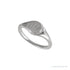 Sapphire Row Engravable Round Signet Ring - 14K White Gold (view 5)