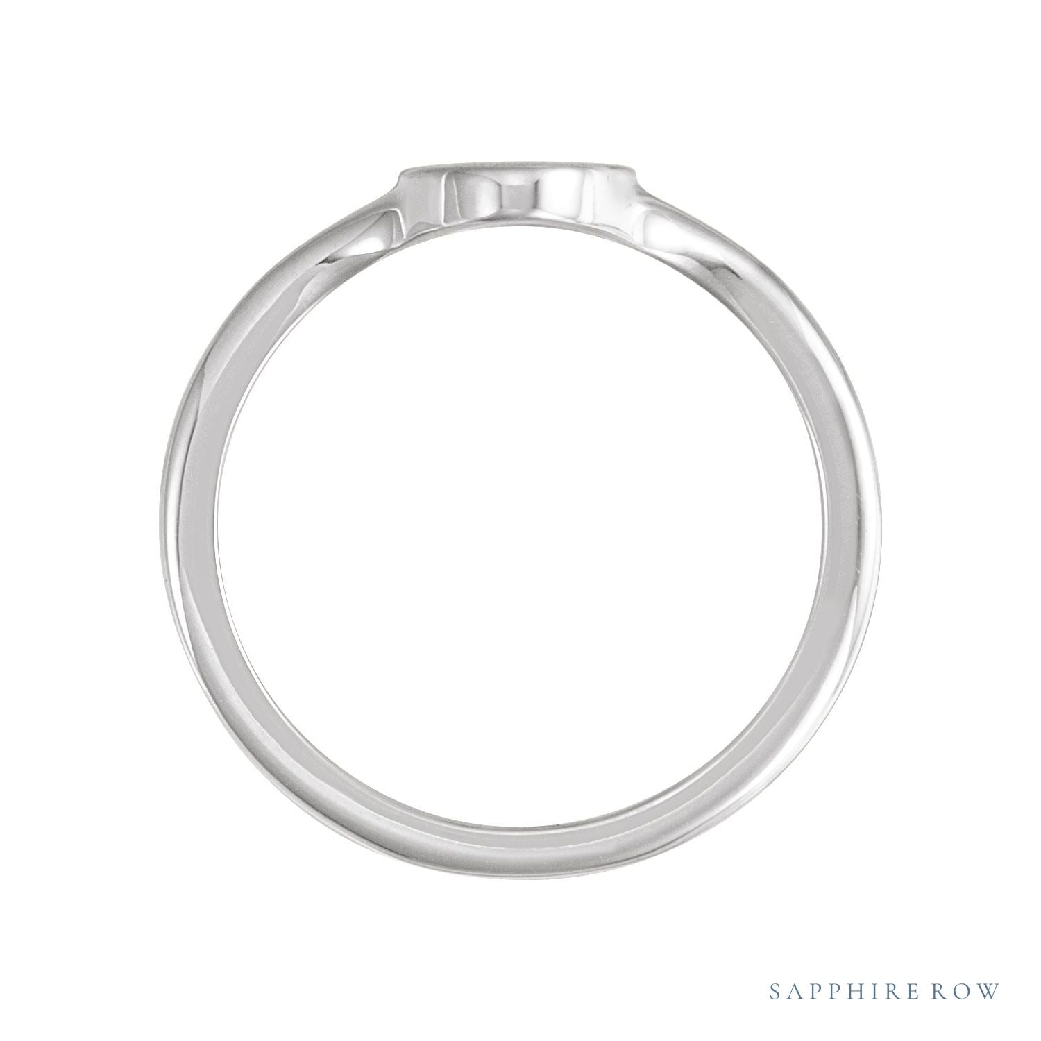 Sapphire Row Engravable Oval Signet Ring - Platinum (view 2)