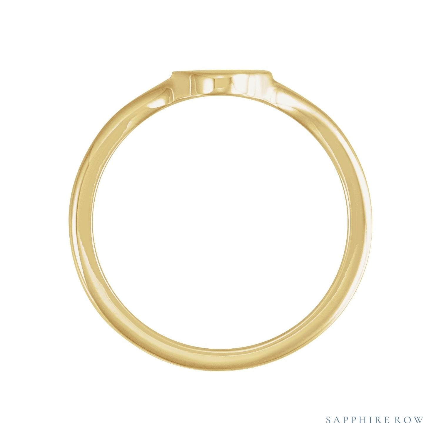 Sapphire Row Engravable Oval Signet Ring - 10K Yellow Gold (view 2)