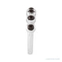 Sapphire Row Natural Cabochon Bezel Half Eternity Ring - Black Onyx, 14K White Gold (view 3)