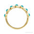 Sapphire Row Natural Cabochon Bezel Half Eternity Ring - Turquoise, 14K Yellow Gold (view 2)