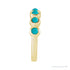 Sapphire Row Natural Cabochon Bezel Half Eternity Ring - Turquoise, 14K Yellow Gold (view 3)
