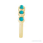 Sapphire Row Natural Cabochon Bezel Half Eternity Ring - Turquoise, 14K Yellow Gold (view 3)