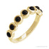 Sapphire Row Natural Cabochon Bezel Half Eternity Ring - Black Onyx, 14K Yellow Gold