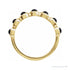 Sapphire Row Natural Cabochon Bezel Half Eternity Ring - Black Onyx, 14K Yellow Gold (view 2)