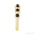 Sapphire Row Natural Cabochon Bezel Half Eternity Ring - Black Onyx, 14K Yellow Gold (view 3)