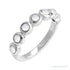 Sapphire Row Natural Cabochon Bezel Half Eternity Ring - Rainbow Moonstone, Platinum