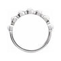 Sapphire Row Natural Cabochon Bezel Half Eternity Ring - Rainbow Moonstone, Platinum (view 2)