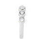 Sapphire Row Natural Cabochon Bezel Half Eternity Ring - Rainbow Moonstone, Platinum (view 3)