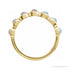 Sapphire Row Natural Cabochon Bezel Half Eternity Ring - White Opal, 14K Yellow Gold (view 2)