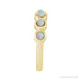 Sapphire Row Natural Cabochon Bezel Half Eternity Ring - White Opal, 14K Yellow Gold (view 3)