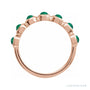 Sapphire Row Natural Cabochon Bezel Half Eternity Ring - Emerald, 14K Rose Gold (view 2)
