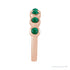 Sapphire Row Natural Cabochon Bezel Half Eternity Ring - Emerald, 14K Rose Gold (view 3)