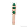 Sapphire Row Natural Cabochon Bezel Half Eternity Ring - Emerald, 14K Rose Gold (view 3)