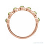 Sapphire Row Natural Cabochon Bezel Half Eternity Ring - Peridot, 14K Rose Gold (view 2)