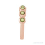 Sapphire Row Natural Cabochon Bezel Half Eternity Ring - Peridot, 14K Rose Gold (view 3)