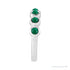 Sapphire Row Natural Cabochon Bezel Half Eternity Ring - Emerald, 14K White Gold (view 3)