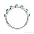 Sapphire Row Natural Cabochon Bezel Half Eternity Ring - Emerald, Platinum (view 2)