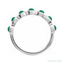 Sapphire Row Natural Cabochon Bezel Half Eternity Ring - Emerald, Platinum (view 2)